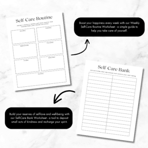 Black & White Self-Care Worksheet Set