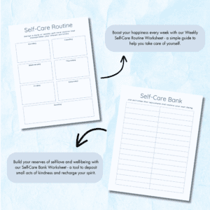 Blue Self-Care Worksheet Set