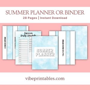 Blue Summer Planner Or Binder