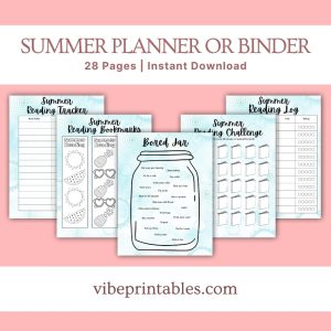 Blue Summer Planner Or Binder