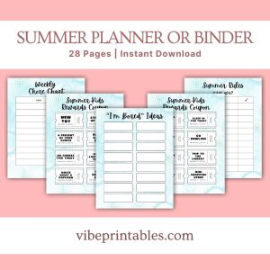 Blue Summer Planner Or Binder