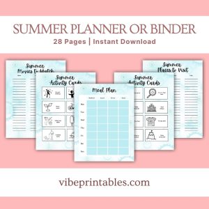 Blue Summer Planner Or Binder