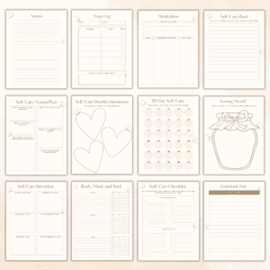 Beige Self-Care Worksheet Set