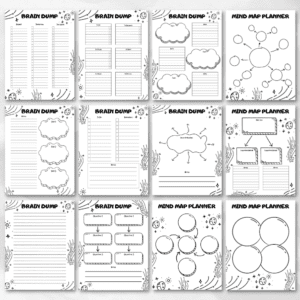 Black & White Brain Dump Journal Or Binder Image