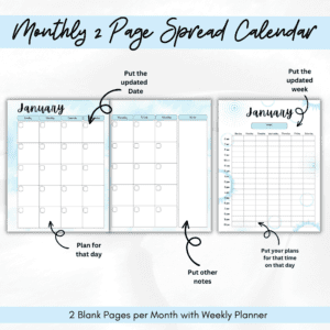 Blue Summer Planner Or Binder