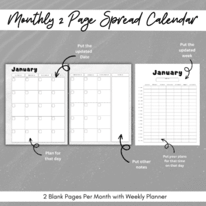 Black & White Summer Planner Or Binder