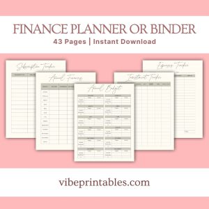 Minimalist Personal Finance Planner Or Binder