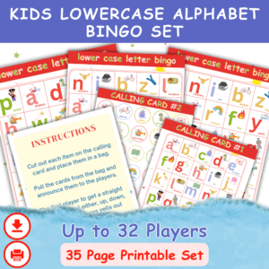 Kid Lower Case Alphabet Bingo Cards Promo Image