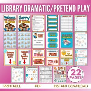 Library Dramatic Pretend Play Set