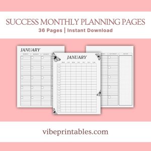 Gray & White Success Planner and Workbook Bundle