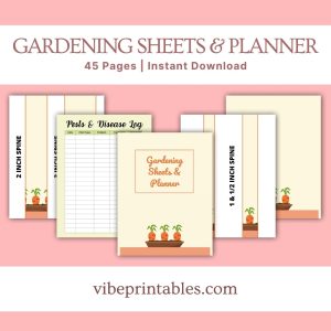 Carrot Design Gardening Sheets & Planner Or Binder