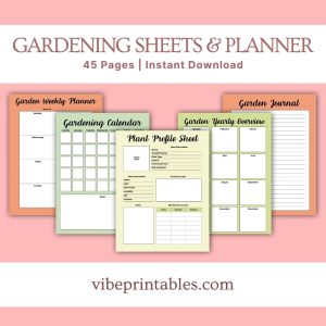 Carrot Design Gardening Sheets & Planner Or Binder