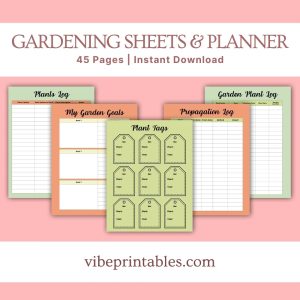 Carrot Design Gardening Sheets & Planner Or Binder