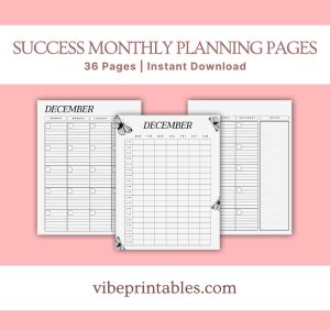 Gray & White Success Planner and Workbook Bundle