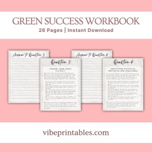 Green Success Planner & Workbook Bundle