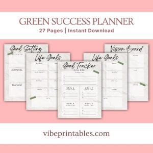 Green Success Planner & Workbook Bundle