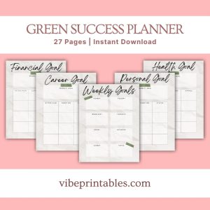 Green Success Planner & Workbook Bundle