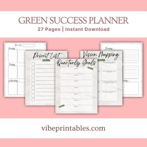 Green Success Planner & Workbook Bundle