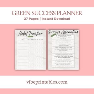 Green Success Planner & Workbook Bundle