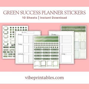 Green Success Planner & Workbook Bundle