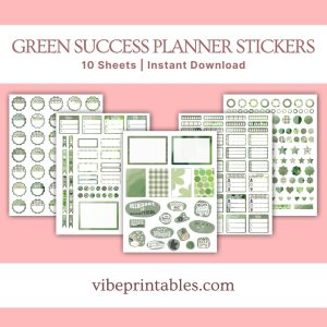 Green Success Planner & Workbook Bundle