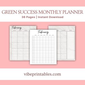 Green Success Planner & Workbook Bundle