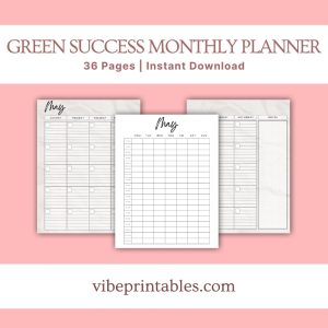 Green Success Planner & Workbook Bundle