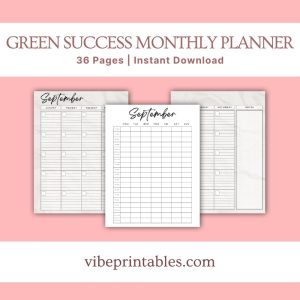 Green Success Planner & Workbook Bundle