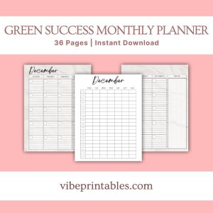 Green Success Planner & Workbook Bundle