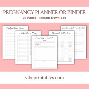 Plain Design Pregnancy Planner Or Binder