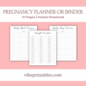 Plain Design Pregnancy Planner Or Binder