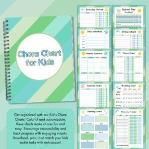 Green Kids Chore Chart Bundle Promo Images