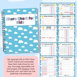 Blue Kids Chore Chart Bundle Promo Images