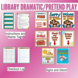 Library Dramatic Pretend Play Set