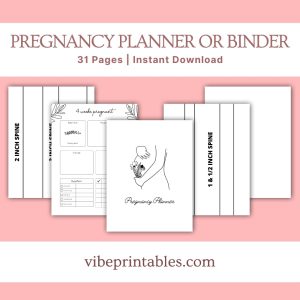 Black & White Pregnancy Planner Or Binder