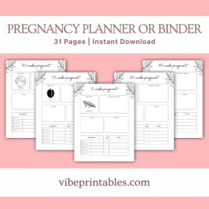 Black & White Pregnancy Planner Or Binder