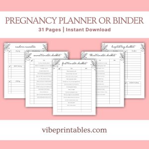 Black & White Pregnancy Planner Or Binder