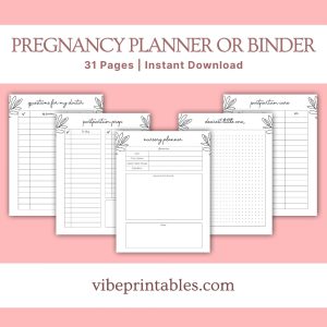 Black & White Pregnancy Planner Or Binder