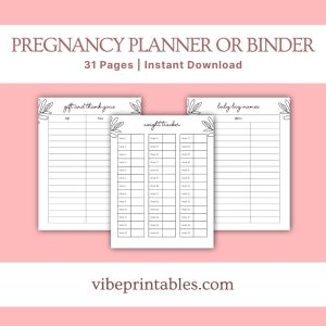 Black & White Pregnancy Planner Or Binder