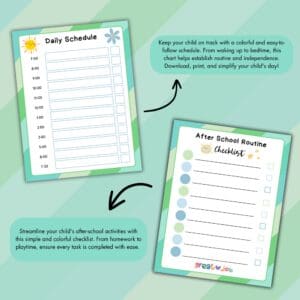 Green Kids Chore Chart Bundle Promo Images