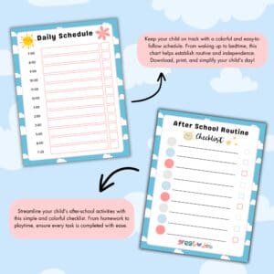 Blue Kids Chore Chart Bundle Promo Images