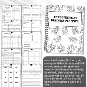 Black & White Entrepreneur Business Planner Bundle Promo Image