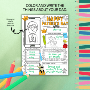 Father's Day All About Me Coloring Pages Image