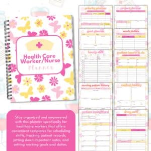 Pink Healthcare Worker Nurse Planner Or Binder Promo Image