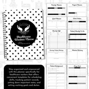 Black & White Healthcare Worker & Nurse Planner Or Binder Promo Image