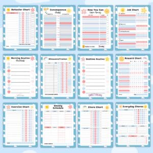 Blue Kids Chore Chart Bundle Promo Images