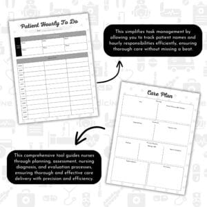 Black & White Healthcare Worker & Nurse Planner Or Binder Promo Image