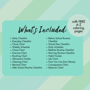 Green Kids Chore Chart Bundle Promo Images