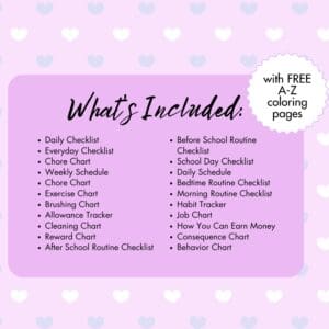 Purple Kids Chore Chart Bundle Promo Images