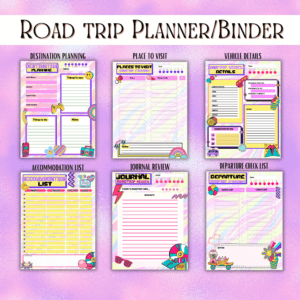 90's Theme Road Trip Planner Or Binder Promo Image